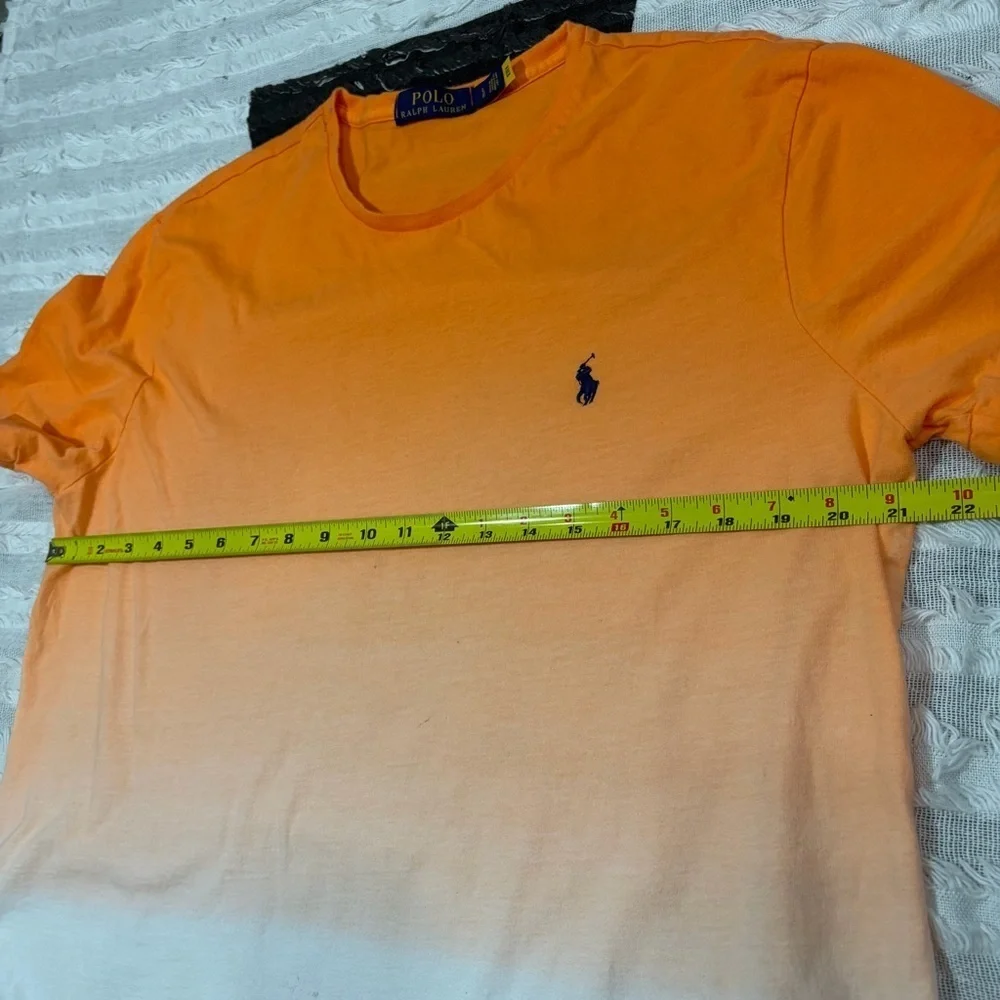 POLO RALPH LAUREN aside degrade orange white original brand Sz L Boho Preppy